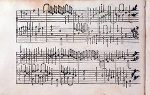 Page of Tablature, bok 1 av Girolamo Cavazzoni av Unknown artist
