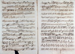 Side med partitur av "" Great symphony"" av Christian Cannabich av Unknown artist