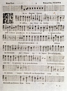 Side med partitur av Psalms (op 16) av Ludovico Viadana av Unknown artist