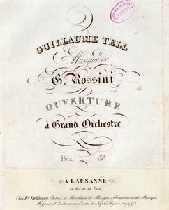 Side med musikalsk partitur av ouverturen til William Tell, opera av Gioacchino Rossini av Unknown artist