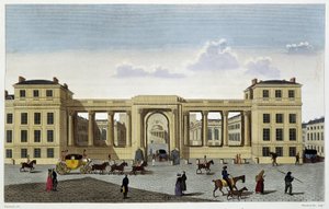 Deputertkammerets palass, rundt 1820 - i "" Views of Paris" av Courvoisier av Unknown artist