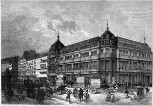 Paris 1872: nye butikker, "Au bon marché"". av Unknown artist