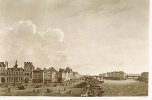 Paris. Rådhuset og Seinen av Unknown artist