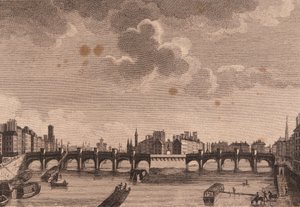 Paris, Pont Neuf og Ile de la Cité ved Seinen. av Unknown artist