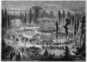 Paris VIIIth arrondissement - avenue des Champs-Elysees (Champs Elysees) - konserter i 1868 av Unknown artist