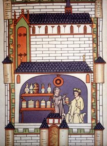 Apotek i et kloster på 1200-tallet - i "Kirurgi"" av Ruggero di Salerno. av Unknown artist