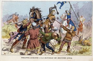 Philippe-Auguste (Philippe Auguste) i slaget ved Bouvines (1214). av Unknown artist