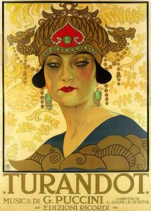 Plakat for operaen Turandot i Teatro alla Scala. 1926