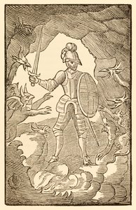 Stakkars mann! Hvor er du nå? Din dag er natt. fra The Pilgrims Progress From This World, To That What Is To Come av John Bunyan (1628-1688) Christian går inn i Dødsskyggens dal og t av Unknown