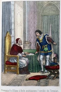 Pope Clement V and Philip IV the Bel, King of France, decided to eliminate the Templars av Unknown artist