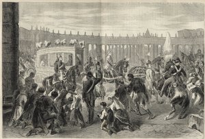 Pope Pius IX (Pius Pio) going to the Church of Saint Louis of Francais on the occasion of the feast of 15 August 1869 - Pope Pius IX (Pius Pio) going to the church of Saint Louis des Francais on the occasion of the feast of 15 August 1869 av Unknown artist