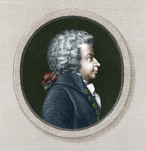 Portarit by Wolfgang Amadeus Mozart (1756-1791) - grav. 19th century av Unknown artist
