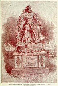 Portrettladning av Filip II på den spanske inkvisisjonen - gravering av Unknown artist