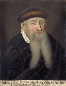 Portrett av Johannes Gensfleisch dit Gutenberg (1394/99-1468), tysk boktrykker (Portrett av Johannes Gutenberg) - peinture anonymous du 17eme siecle - Keio universitetsbibliotek av Unknown artist