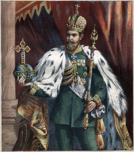 Portrett til fots av Alexander III (1845-1895), gravering av keiser av Russland fra 1892. av Unknown artist