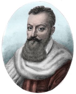 Portrait of Achilles de Harlay first President of the Parliament of Paris - Portrait of Achilles de Harlay, Comte de Beaumont Magistrat francais premier président du Parlement de Paris (1536 -1619) - av Unknown artist