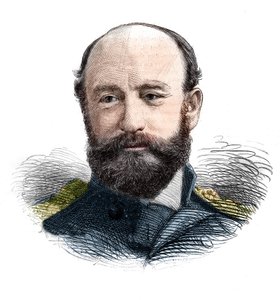 Portrett av admiral Sir George Strong Nares (1831-1915) Royal Navy Officer og Arctic Explorer. av Unknown artist