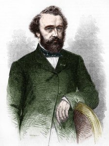 Portrett av Adolphe (Adolph) Sax, oppfinneren av saksofonen (1814-1894). av Unknown artist