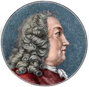 Portrett av Albrecht von Haller Medecin, sveitsisk fysiolog og botaniker (1708-1777) Gravering. av Unknown artist