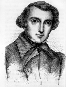 Portrett av Alexis de Tocqueville (1805 - 1859), fransk historiker og politiker. Gravering 1800-tallet. av Unknown artist