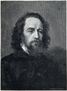 Portrett av Alfred, Lord Tennyson (1809 - 1892), britisk poet og dramatiker fra 1800-tallet av Unknown artist