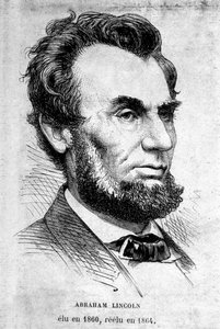 Portrett av den amerikanske presidenten Abraham Lincoln (1809 - 1865). av Unknown artist