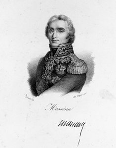 Portrett av André Massena (1756 - 1817), marskalk av Frankrike. av Unknown artist