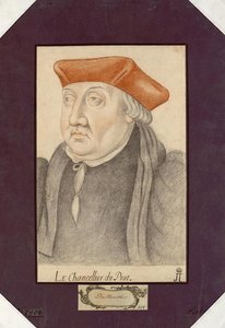Portrett av Antoine Duprat (1463-1535), Anonym. Svart kritt og sangvin på papir, størrelse: 30,2x19,1, første halvdel av 1500-tallet, State Hermitage, St. Petersburg av Unknown artist
