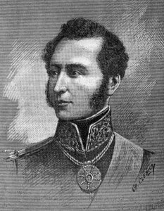 Portrett av Antonio Jose de Sucre (1795-1830) - Venezuelansk uavhengighetsleder - gravering av Unknown artist