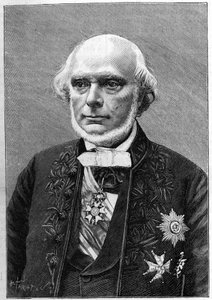 Portrait of Armand de Quatrefages de Breau (1810-1892), French naturalist and anthropologist. (From a photograph by Charles Gallot). Engraving in “” La Nature: revue des sciences et de leurs applications aux arts et a l