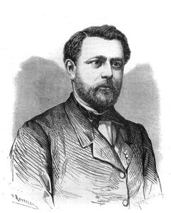 Portrait of Arthur Chervin (1850-1921), founder and director of the Institut des Begues in Paris. Engraving in “” The Illustrious Universe”” av Unknown artist