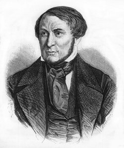 Portrait of Auguste Barbier (1805 - 1882), French writer. engraving of 1870. av Unknown artist