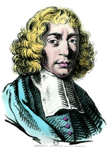 Portrett av Baruch de Spinoza (1632 - 1677) nederlandsk filosof, også kjent som Bento de Espinosa eller Benedictus de Spinoza eller Benoit de Spinoza. Gravering fra 1600-tallet. Coll. Gå. av Unknown artist
