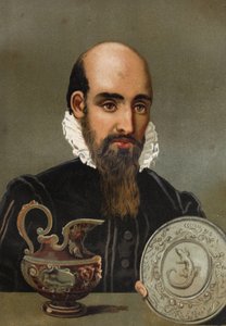 Portrait of Bernard Palissy (1510 - 1589). Chromolithography of the end of the 19th century. based on “La Ciencia y sus Hombres”” by Louis Figuier. Barcelona 1881 av Unknown artist