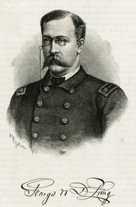 Portrett av kaptein Georges Washington De Long (1844-1881) av mannskapet på La Jeannette, for oppdraget til nordpolen. Gravering for å illustrere "Le voyage de la Jeannette"" av Unknown artist