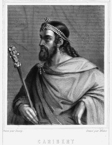 Portrait of Caribert (? -?) , King of Paris (561 - 567) - in “” Histoire des Français”” by Lavallée, engraving, sd. av Unknown artist