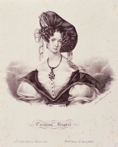 Portrett av Caroline Ungher (Unger) (gravering) av Unknown artist