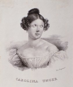 Portrett av Caroline Ungher (Unger) (gravering av Unknown artist