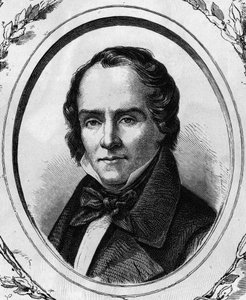 Portrett av Casimir Delavigne, fransk poet og dramatiker (1793 - 1843) gravering fra 1866. av Unknown artist