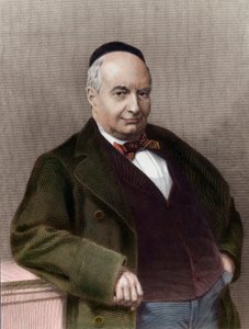 Portrett av Charles Auguste Sainte Beuve (1804-1869), fransk forfatter. Gravering av 1800-tallet. Privat samling. av Unknown artist