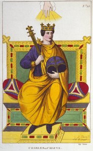 Portrett av Charles II the Bald (823 - 877), konge av Frankrike gravering fra 1830 av Unknown artist