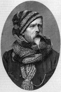 Portrett av Charles Marie Etienne Champion Dubois de Nansouty (1815-1895), fransk general, i fjellkjole. (Fra et fotografi tatt i Bagneres de Bigorre i 1879). Gravering i "" Nature: gjennomgang av vitenskapene og deres anvendelser til kunst og i av Unknown artist