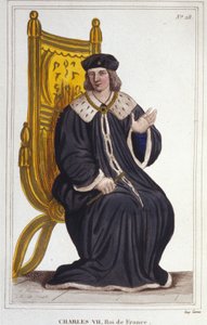 Portrett av Charles VII (1403 - 1461), konge av Frankrike gravering av 1830 av Unknown artist