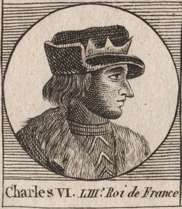 Portrett av Charles VI (1368-1422), konge av Frankrike - CHARLES VI (1368-1422) konge av Frankrike av Unknown artist