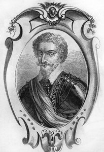 Portrait of Charles de Gontaut, Baron, then Duke of Biron (1562 to 1602). Maréchal de France. engraving of 1866. av Unknown artist