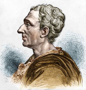 Portrait of Charles de Secondat (1689 - 1755), Baron De La Brède and Montesquieu. Engraving of the 19th century. av Unknown artist