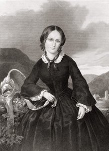 Portrett av Charlotte Bronte (1816 - 1855), poet og romanforfatter. av Unknown artist