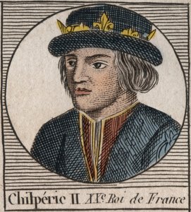 Portrait of Chilperic II (c. 670 - 721), King of Neustria - CHILPERIC II king of the Franks - engraving from “Instruction sur l