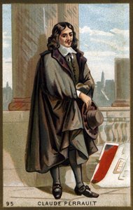 Portrait of Claude Perrault (1613 - 1688) French architect, physician and physicist. Chromolithography of the 19th century. av Unknown artist