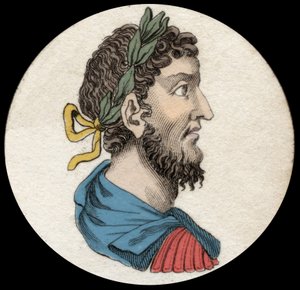 Portrett av Commodus (161-192), romersk keiser. 1800-talls gravering av Unknown artist
